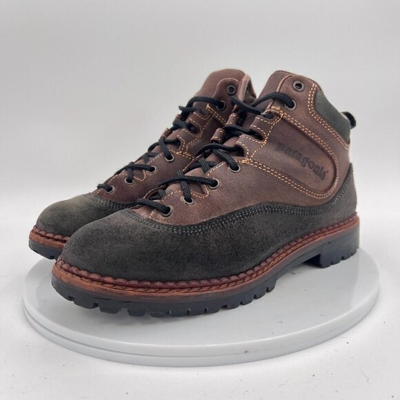 Patagonia Men Size EU 40 US 7 Brown Grey Leather Lace Up Hiking Ankle Boot - Picture 1 of 13